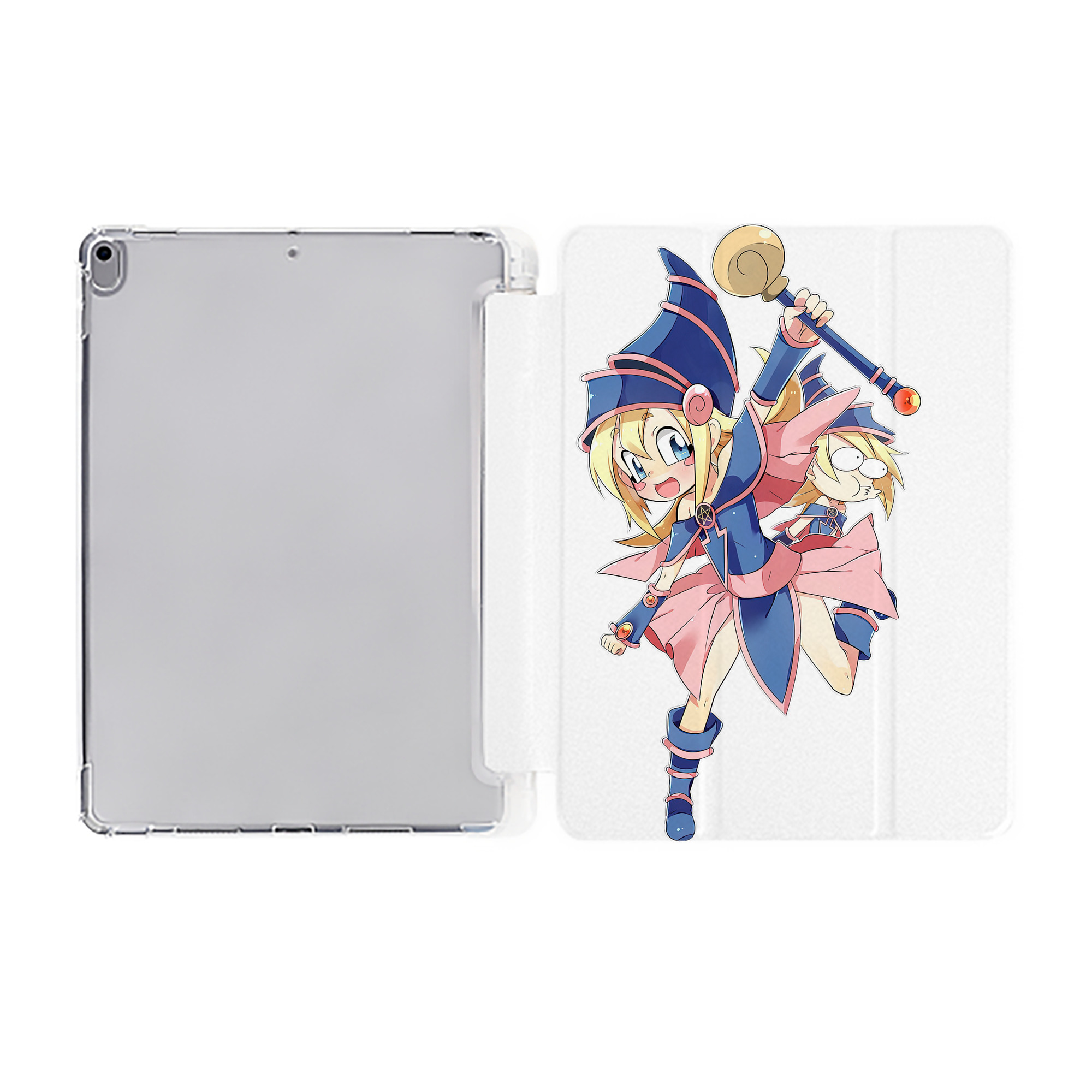 （画像用） 遊☆戯☆王 Yu-Gi-Oh! IPad ケース ペン収納付き 三つ折りスタンド PUレザー×シリコン 対応機種9.5/10.5/10.9インチ
